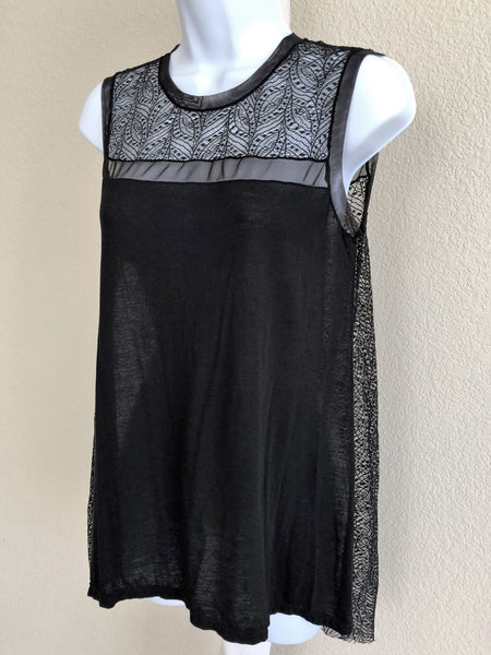 BCBGMaxazria Size XS Black Lace Back Tank