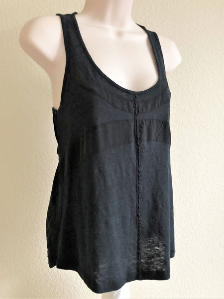 Sandro Size Medium Black Linen Tank Top