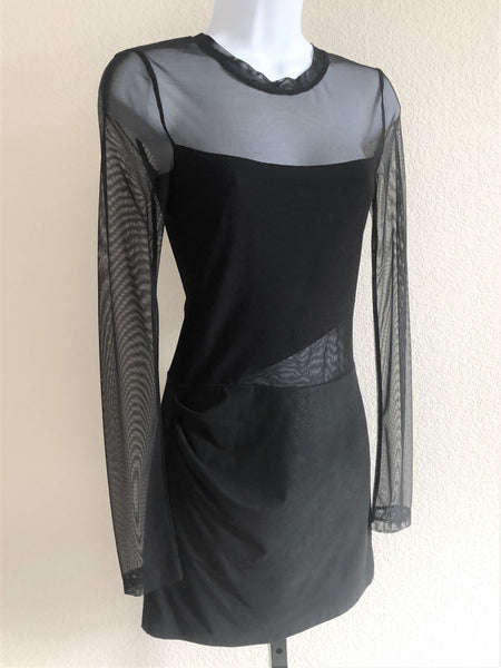 BCBGMaxazria NEW Size XS Black Mesh Mini Dress
