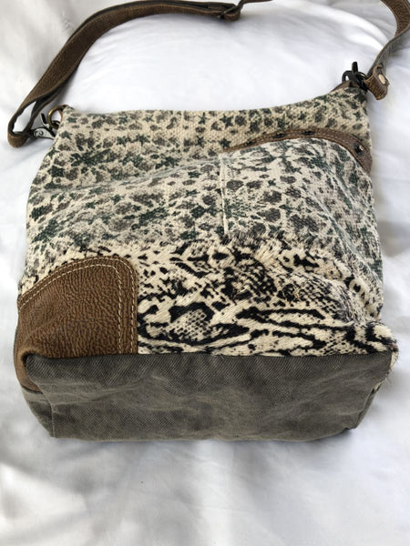 Myra Bag Mixed Media Hobo Cross Body