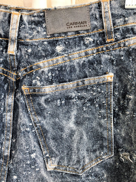 Carmar Size 2 Darwin Distressed Denim Skirt - NEW - CLEARANCE