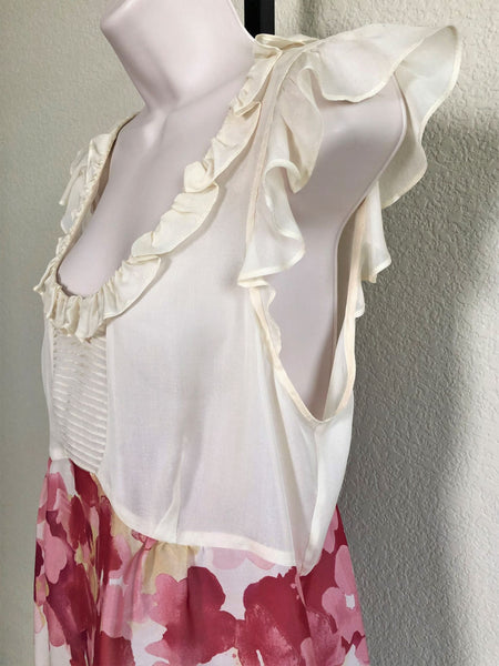 Odille Anthropologie MEDIUM Floral Silk Top - CLEARANCE