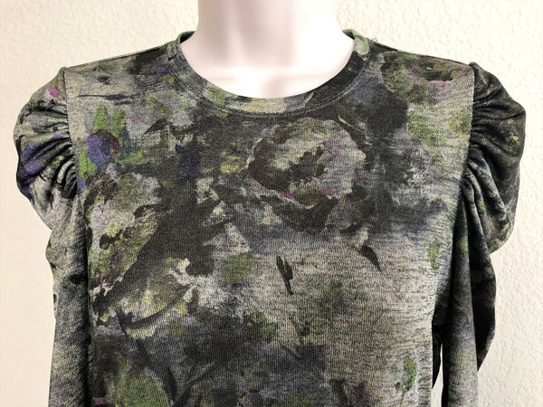 WORTH NEW Size 2 Green Floral Ruched Top