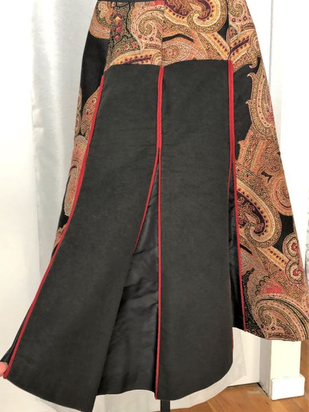 ETRO Authentic SMALL Black and Red Paisley Skirt