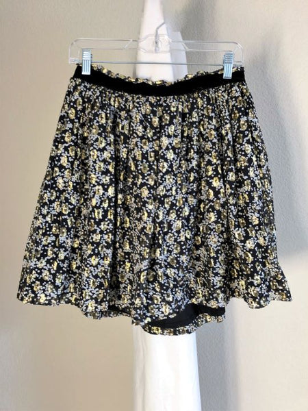 Scotch & Soda MEDIUM Black and Gold Silk Skirt