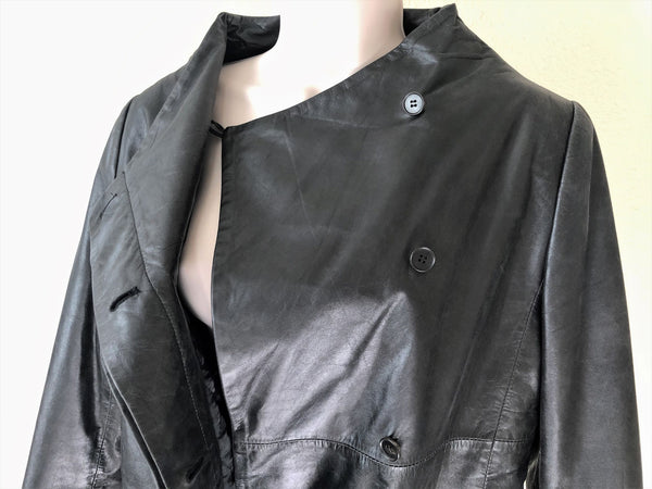 Demoo Parkchoonmoo MEDIUM Black Leather Coat - RARE - $1,300 RETAIL