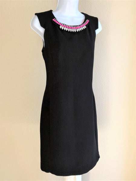 McGinn Anthropologie Size 6 Black Rhinestone Dress