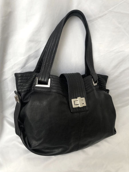 kooba Natasha Black Leather Tote