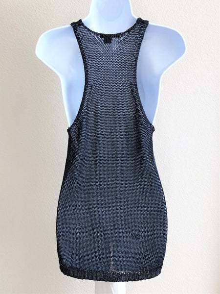 VINCE MEDIUM Navy Mesh Tank Top