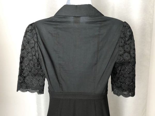 Catherine Malandrino Size 0 Black Eyelet Lace Dress