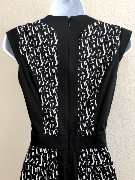 French Connection Size 2 Black and White Dress