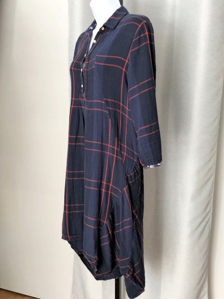 Isabella Sinclair Anthropologie Small Navy Flannel Dress