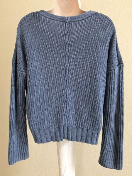 Rails Size Small Elsa Blue Ribbed Knit Sweater