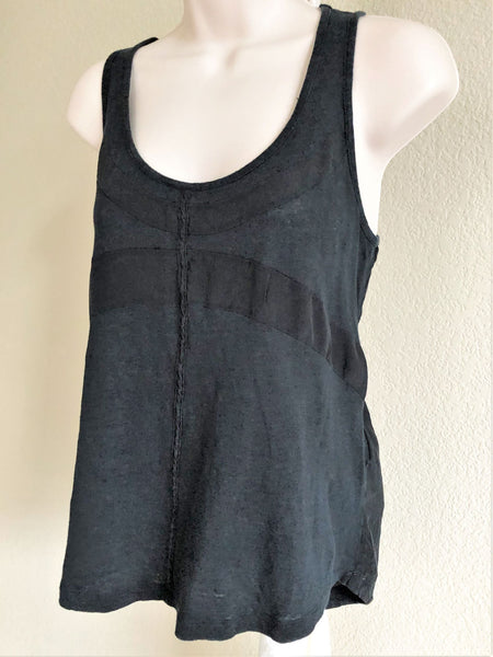 Sandro Size Medium Black Linen Tank Top