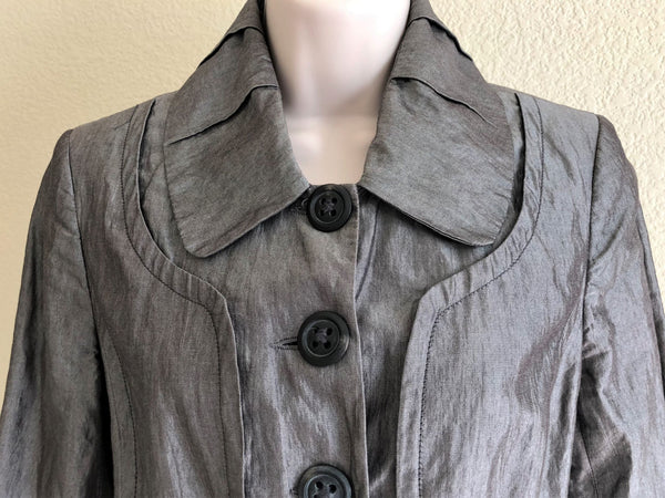 People Like Frank Size XS Gray Ruffle Hem Blazer