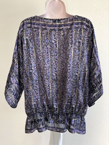 Joie Size Large Macarena Purple Floral Top