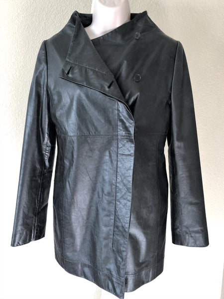 Demoo Parkchoonmoo MEDIUM Black Leather Coat - RARE - $1,300 RETAIL