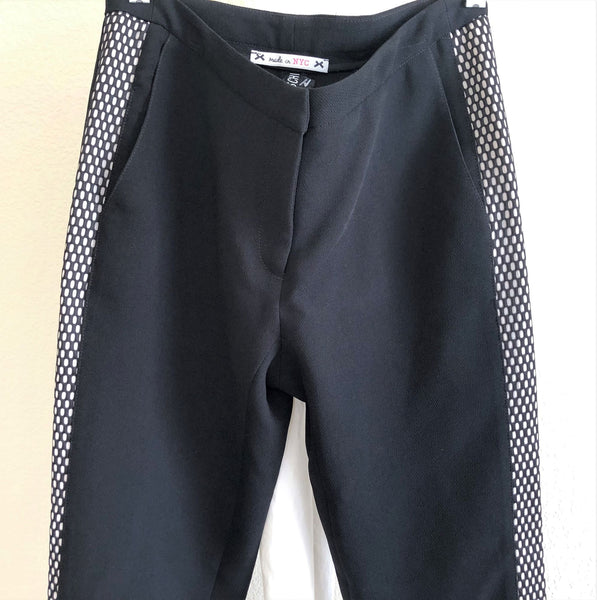 Yoana Baraschi NEW Size 4 Black Grid Striped Pants