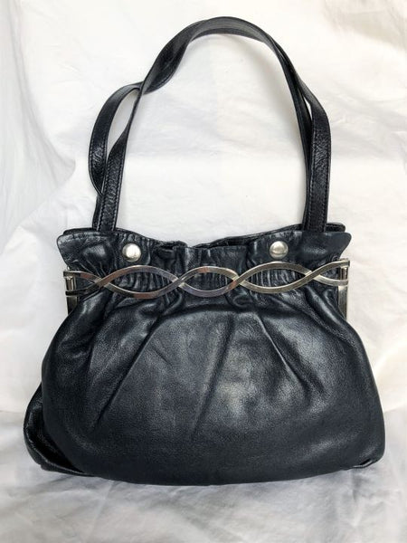 Nieri Argenti Vintage Italian Navy Leather Bag