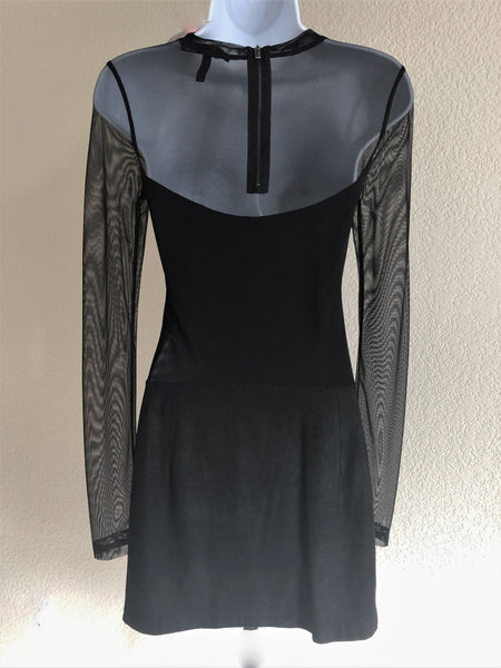 BCBGMaxazria NEW Size XS Black Mesh Mini Dress