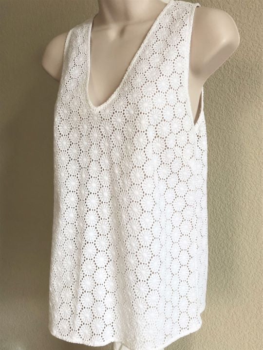 Rag & Bone Size XS White Eyelet Lace Tank