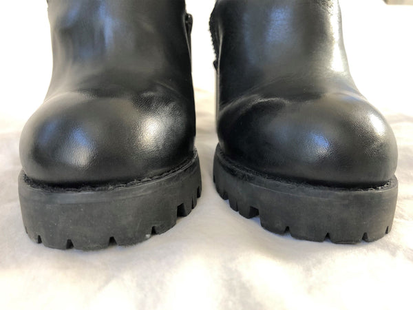 ASH Size 6.5 Pure Black Chunky Boots