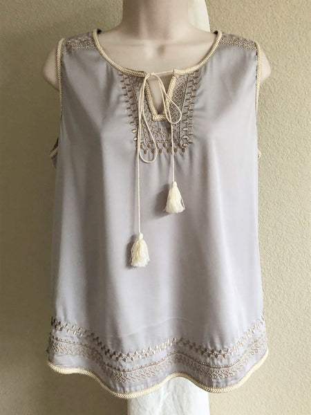 Comme Toi Anthropologie MEDIUM Gray Tank Top