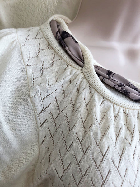 Ted Baker Size Medium Ivory Top with Scarf - CLEARANCE