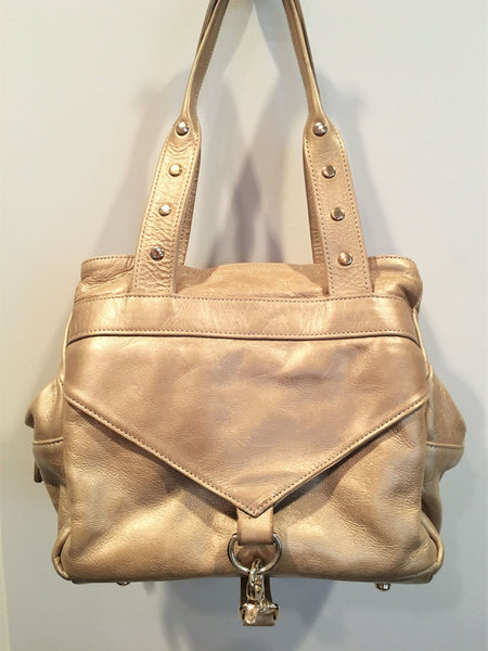 Botkier Gold Leather Trigger Shoulder Bag