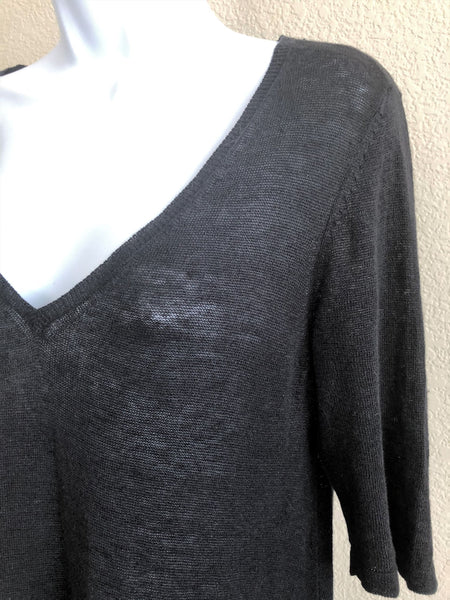 Eileen Fisher SMALL Black Ruffle Dress