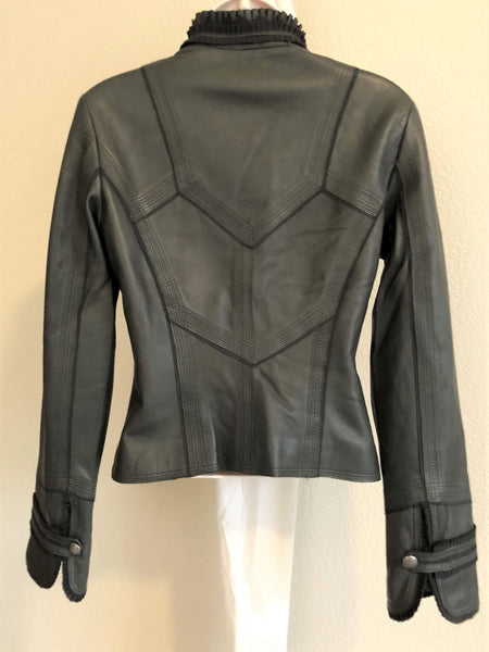 Danier Size XS Dark Gray Leather Jacket
