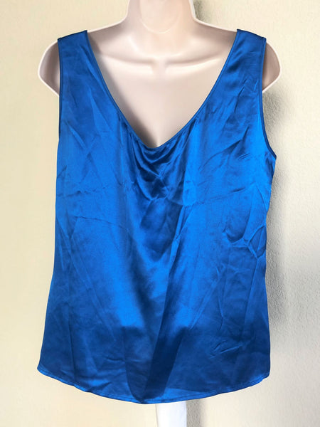 ESCADA NEW MEDIUM Blue Silk Tank Top