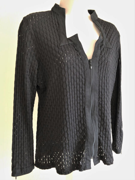 Anne Fontaine MEDIUM Black Textured Top