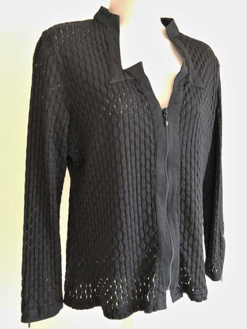 Anne Fontaine MEDIUM Vintage Black Textured Top