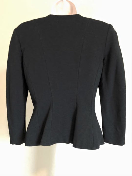 Armani Collezioni Size 10 Black Ruffle Blazer