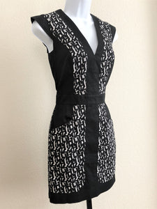 French Connection Size 2 Black and White Dress