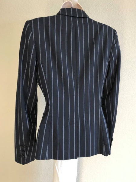 Theory Size 4 Navy Pinstriped Blazer