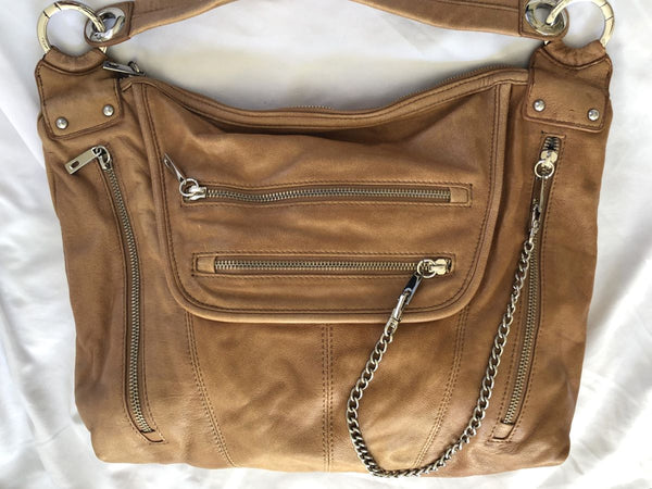 Junior Drake Tan Leather Messenger Bag