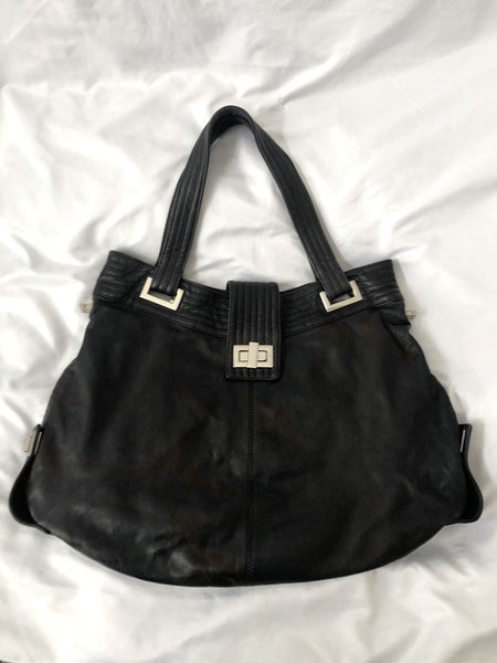 kooba Natasha Black Leather Tote