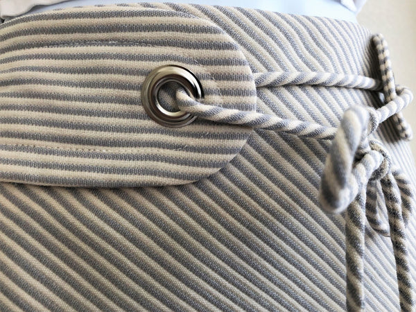 Tocca Size 2 Cream and Blue Striped Wool Skirt