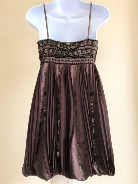 Sue Wong Size 0 Brown Beaded Dress