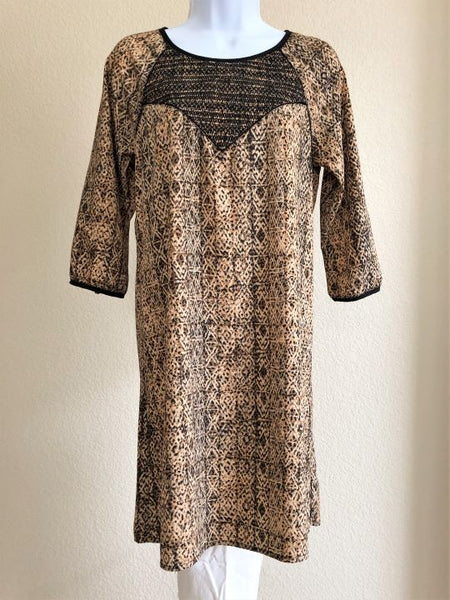 Maison Scotch Size Small Tan Tribal Dress