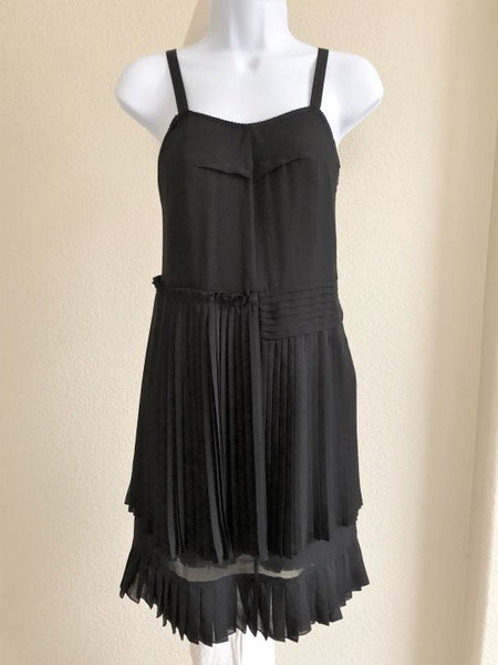 See by Chloe Size 4 Black Pleated Dress - $500 RETAIL