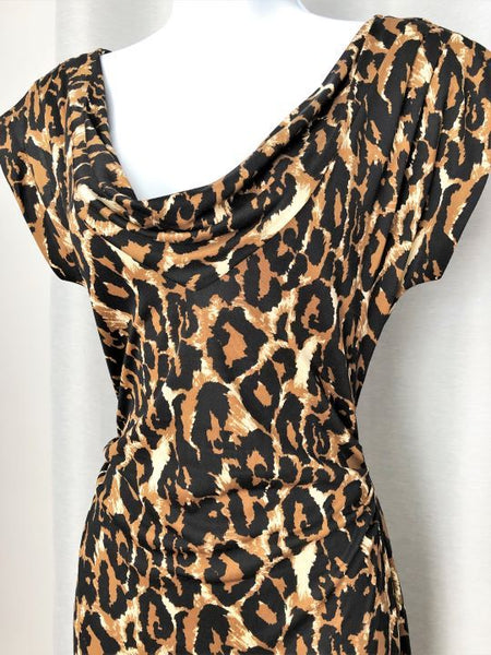 Diane von Furstenberg Size 8 Zeke Silk Leopard Dress