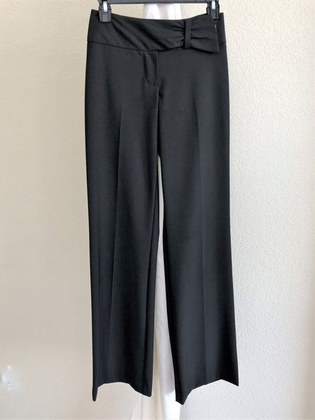 Trina Turk Size 0 Black Pants Bow Waist