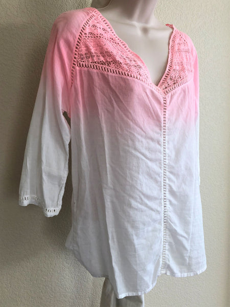 Maison Scotch Medium Pink White Ombre Top