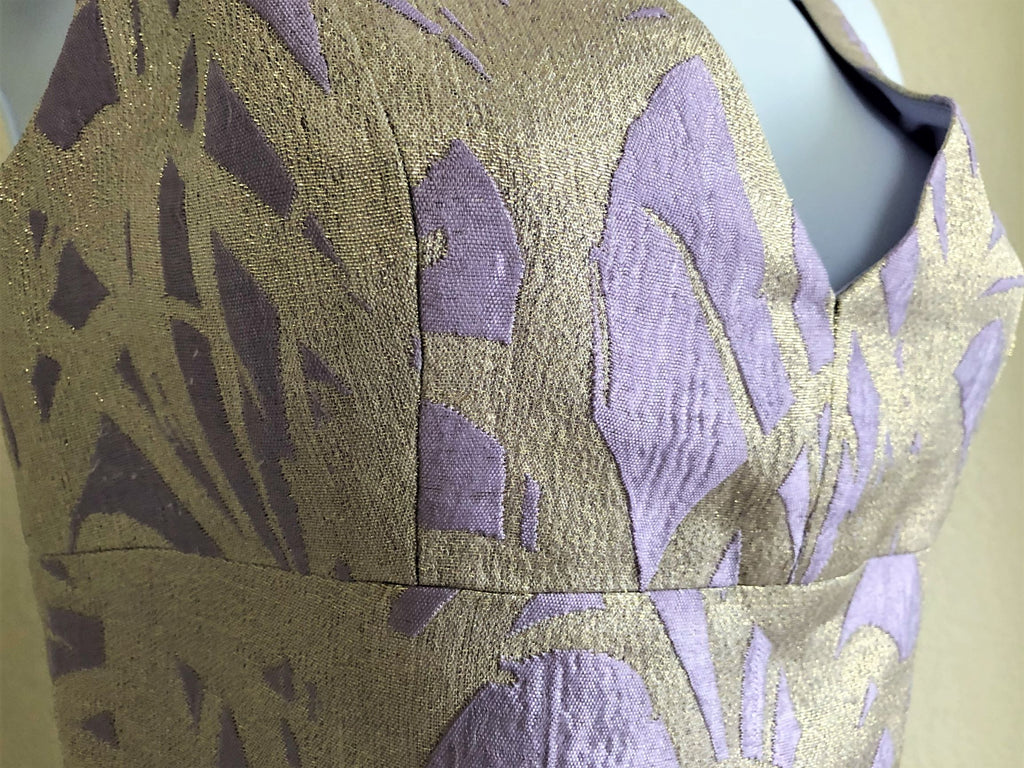 Kate Spade Size 0 Minae Lavender and Gold Dress FABULUX Kate Spade Size 0 Minae Lavender and Gold Dress FABULUX