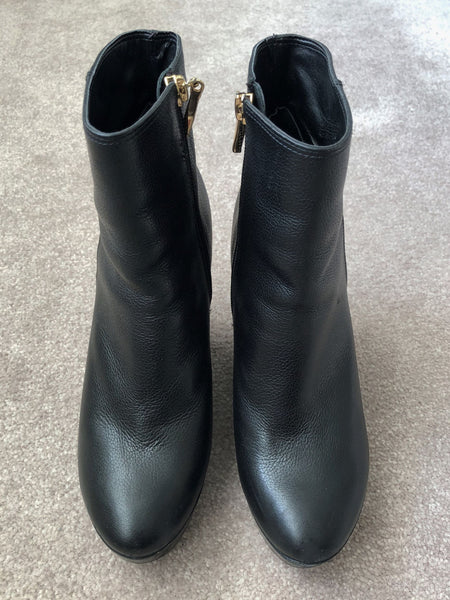 Diane von Furstenberg Size 7.5 Black Opalista Leather Platform Boots