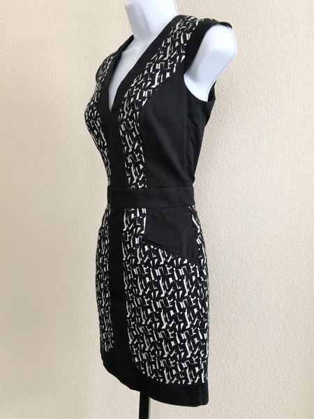 French Connection Size 2 Black and White Dress