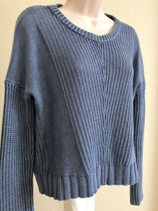 Rails Size Small Elsa Blue Ribbed Knit Sweater